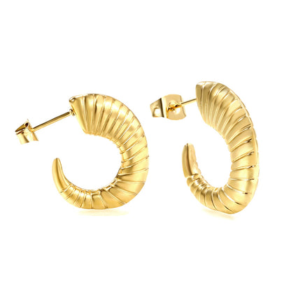 Buffalo horn earrings 18*22.5mm gold color asonjewelry