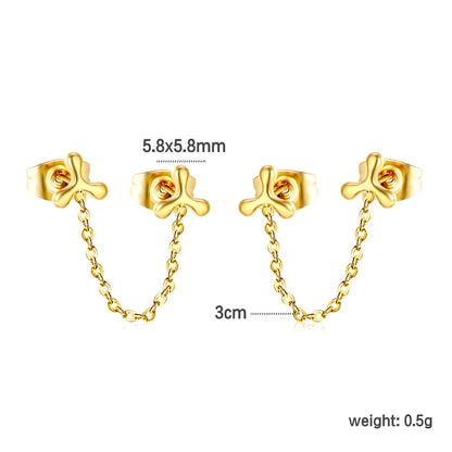 5.8mm Triangle Boomerang+03 Cross Chain 30mm Accessories Earrings Golden asonjewelry