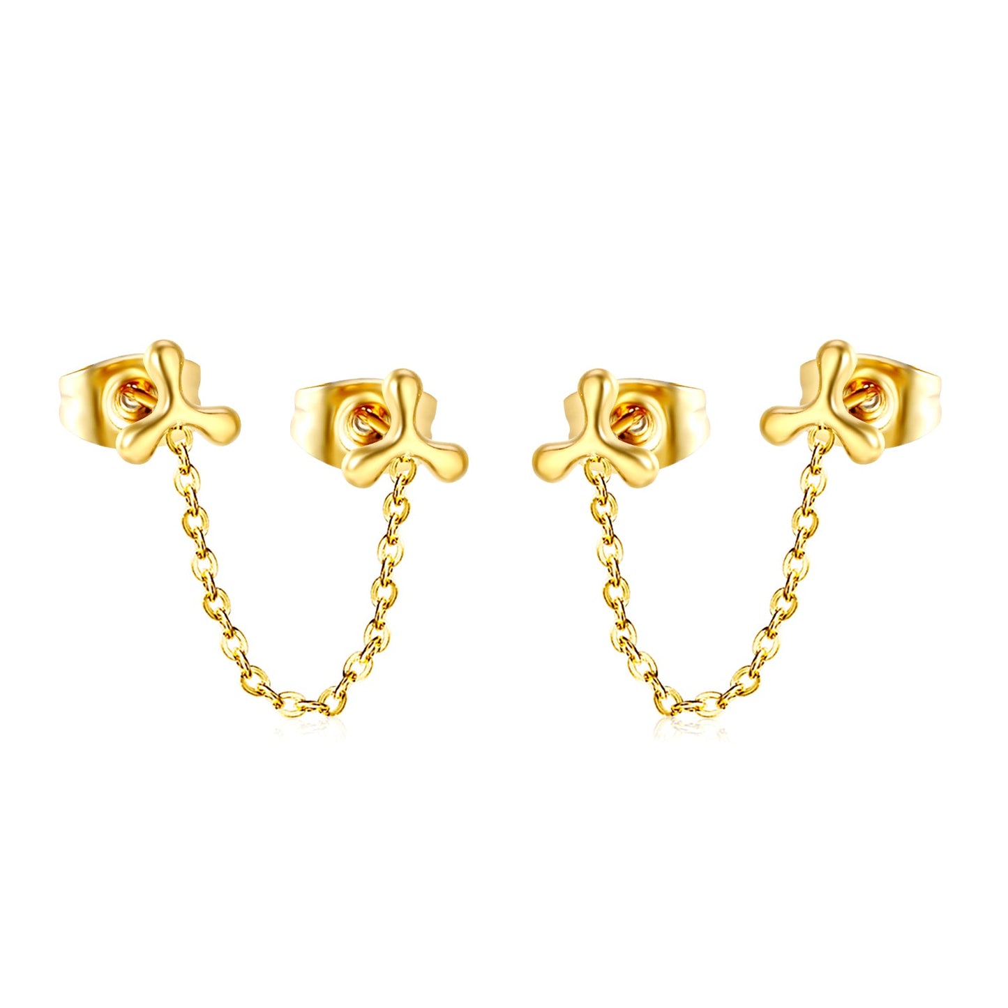 5.8mm Triangle Boomerang+03 Cross Chain 30mm Accessories Earrings Golden asonjewelry