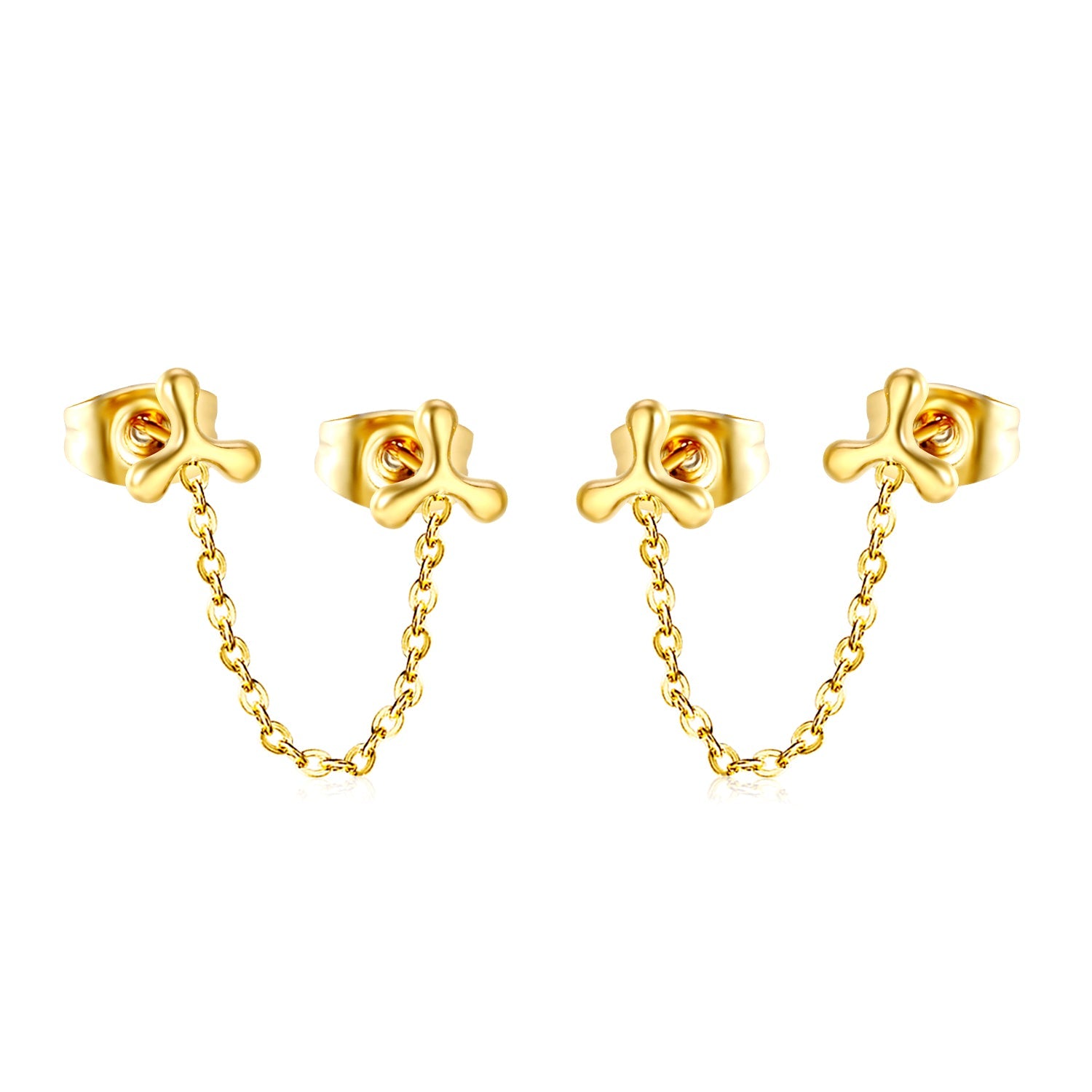 5.8mm Triangle Boomerang+03 Cross Chain 30mm Accessories Earrings Golden asonjewelry