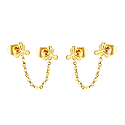 5.8mm Triangle Boomerang+03 Cross Chain 30mm Accessories Earrings Golden asonjewelry