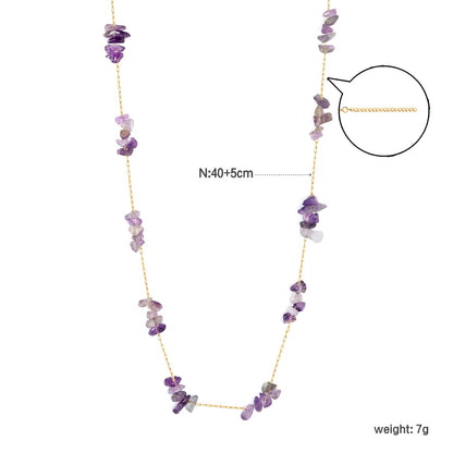 White/blue turquoise/purple/pink crystal/mixed color accessories 0.3 elongated chain *40+5cm+6mm round plate necklace gold color asonjewelry