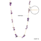 White/blue turquoise/purple/pink crystal/mixed color accessories 0.3 elongated chain *40+5cm+6mm round plate necklace gold color