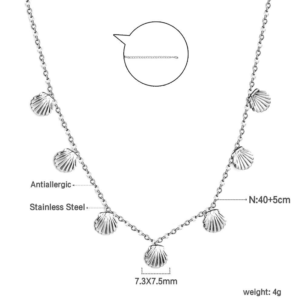 4 Different necklaces shell + cherry + crown + red dragonfly asonjewelry