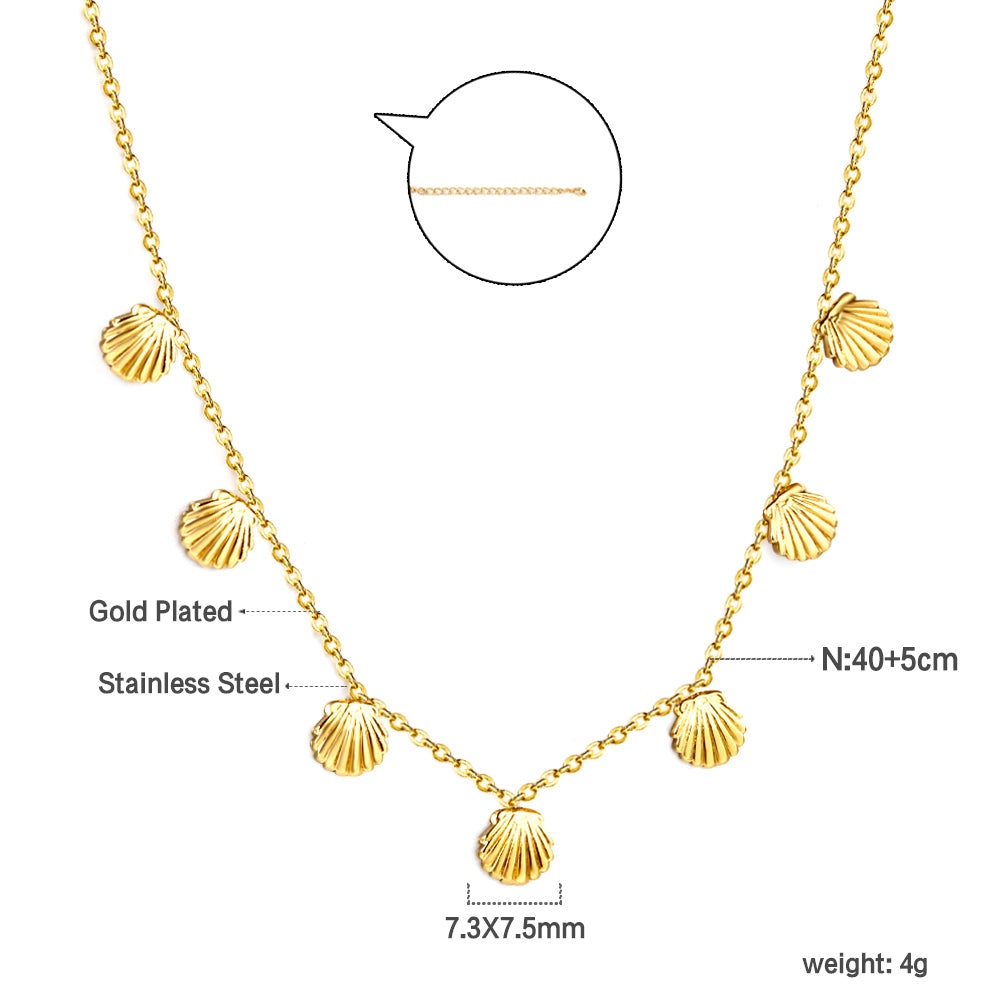 4 Different necklaces shell + cherry + crown + red dragonfly asonjewelry