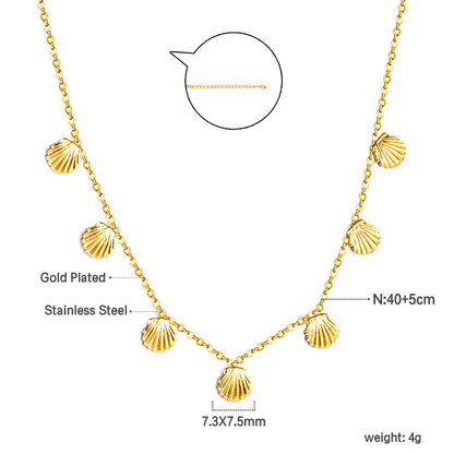 4 Different necklaces shell + cherry + crown + red dragonfly asonjewelry