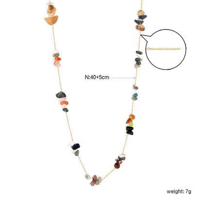 White/blue turquoise/purple/pink crystal/mixed color accessories 0.3 elongated chain *40+5cm+6mm round plate necklace gold color asonjewelry