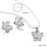 Petal Set Steel/Gold Earring: 31x33mm Pendant: 30.9x32.2mm 1.2mm Snake Bone Chain 40+5cm