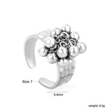 9.4mm high, color-matched French-style fringed round bead open ring, steel color, interwoven gold