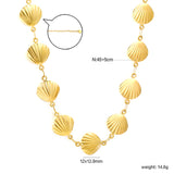 12*12.9mm 21 hollow shell accessories 45+5cm+6mm round tail brand necklace gold
