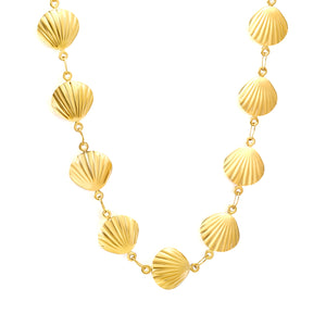 12*12.9mm 21 hollow shell accessories 45+5cm+6mm round tail brand necklace gold