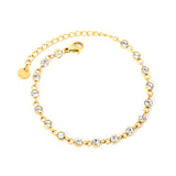 17 pieces of 4mm round-shaped jewelry with a 16+5CM + 6mm round tail design. Hand chain. Golden color