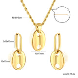 Pig nose set Golden oval wire ear clips: wire 2 * 12 * 17mm Earrings: 13 * 17mm Pendant: 13 * 17mm 2.0 twist chain * 40 + 5cm + 6mm round plate