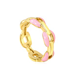 Height 6.5mm Ring-White/Purple/Pink/Blue Oil Drops Gold Color