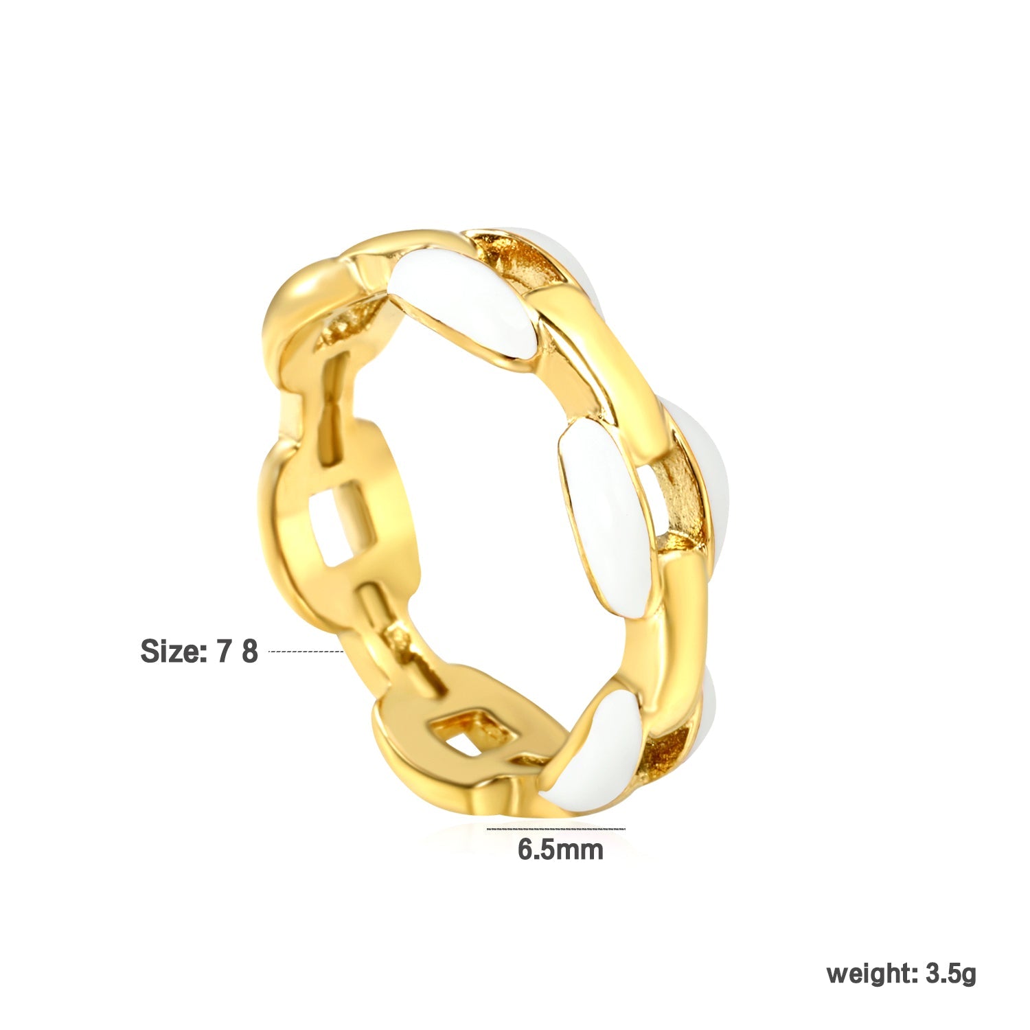 Height 6.5mm Ring-White/Purple/Pink/Blue Oil Drops Gold Color asonjewelry