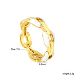 Height 6.5mm Ring-White/Purple/Pink/Blue Oil Drops Gold Color