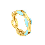 Height 6.5mm Ring-White/Purple/Pink/Blue Oil Drops Gold Color