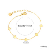 6*5.8mm shell accessories 0.3 cross chain *18+3cm+6mm round plate bracelet Gold