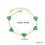 11.3*10.5mm heart shape sticky double-sided white shell/black/red/pink/green horizontal acrylic accessories 18+5cm+6mm round plaque Bracelet gold color