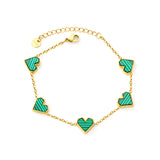 11.3*10.5mm heart shape sticky double-sided white shell/black/red/pink/green horizontal acrylic accessories 18+5cm+6mm round plaque Bracelet gold color