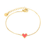 11.2*10.3mm heart shape with white shell/black acrylic/red acrylic fittings 0.35 cross chain*18+3cm+6mm round plaque Bracelet gold color