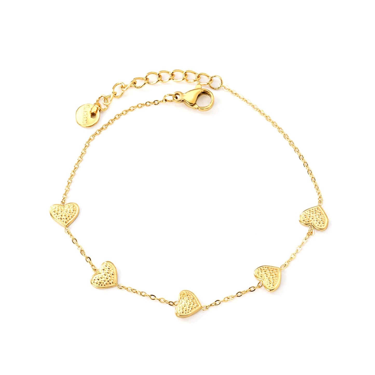 6.3*5.5mm heart-shaped black/purple/red/pink/dark blue oil-dripping accessories 0.3 cross chain *18+3cm+6mm round sign bracelet gold color asonjewelry