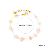 White Turquoise/ Amethyst/ Pink/ Sky Blue/ Turquoise/ Mixed Color Stone Accessories 0.3 Cross Chain*17+3cm+6mm Round Plaque Bracelet Golden