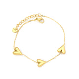 9.7*11mm Heart Fitting 0.35Cross Chain*18+3cm+6mm Round Plaque Bracelet Golden