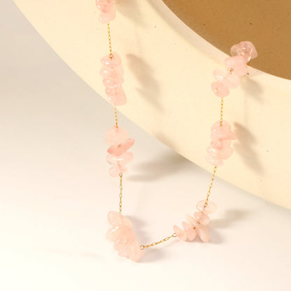 White/blue turquoise/purple/pink crystal/mixed color accessories 0.3 elongated chain *40+5cm+6mm round plate necklace gold color asonjewelry