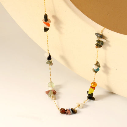 White/blue turquoise/purple/pink crystal/mixed color accessories 0.3 elongated chain *40+5cm+6mm round plate necklace gold color asonjewelry