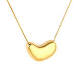 22mm x 15mm heart-shaped pendant with 0.9mm round snake chain 40cm + 5cm + 6mm round tag necklace, steel color/gold color