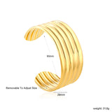Width 29mm, inner diameter 60mm, smooth threaded bracelet, gold color
