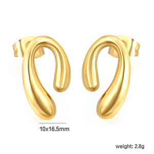 Drop n Shape Earrings 10*16.5mm Gold Color
