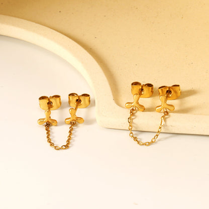 5.8mm Triangle Boomerang+03 Cross Chain 30mm Accessories Earrings Golden asonjewelry