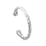 6mm wide, 60mm inner diameter hammered texture teardrop bracelet Steel color/gold color