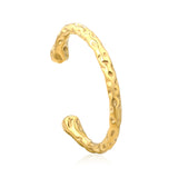 6mm wide, 60mm inner diameter hammered texture teardrop bracelet Steel color/gold color