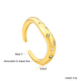 Gold - Plated Multi - Color Gemstone Flower - Shaped Open Ring