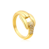 Gold - Plated Twisted Knot Rings with Diamond, Blue - Green & Emerald Gemstones