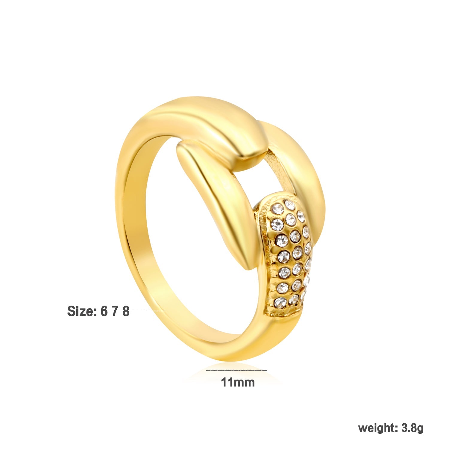 Gold - Plated Twisted Knot Rings with Diamond, Blue - Green & Emerald Gemstones asonjewelry