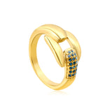 Gold - Plated Twisted Knot Rings with Diamond, Blue - Green & Emerald Gemstones