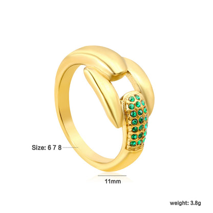 Gold - Plated Twisted Knot Rings with Diamond, Blue - Green & Emerald Gemstones asonjewelry