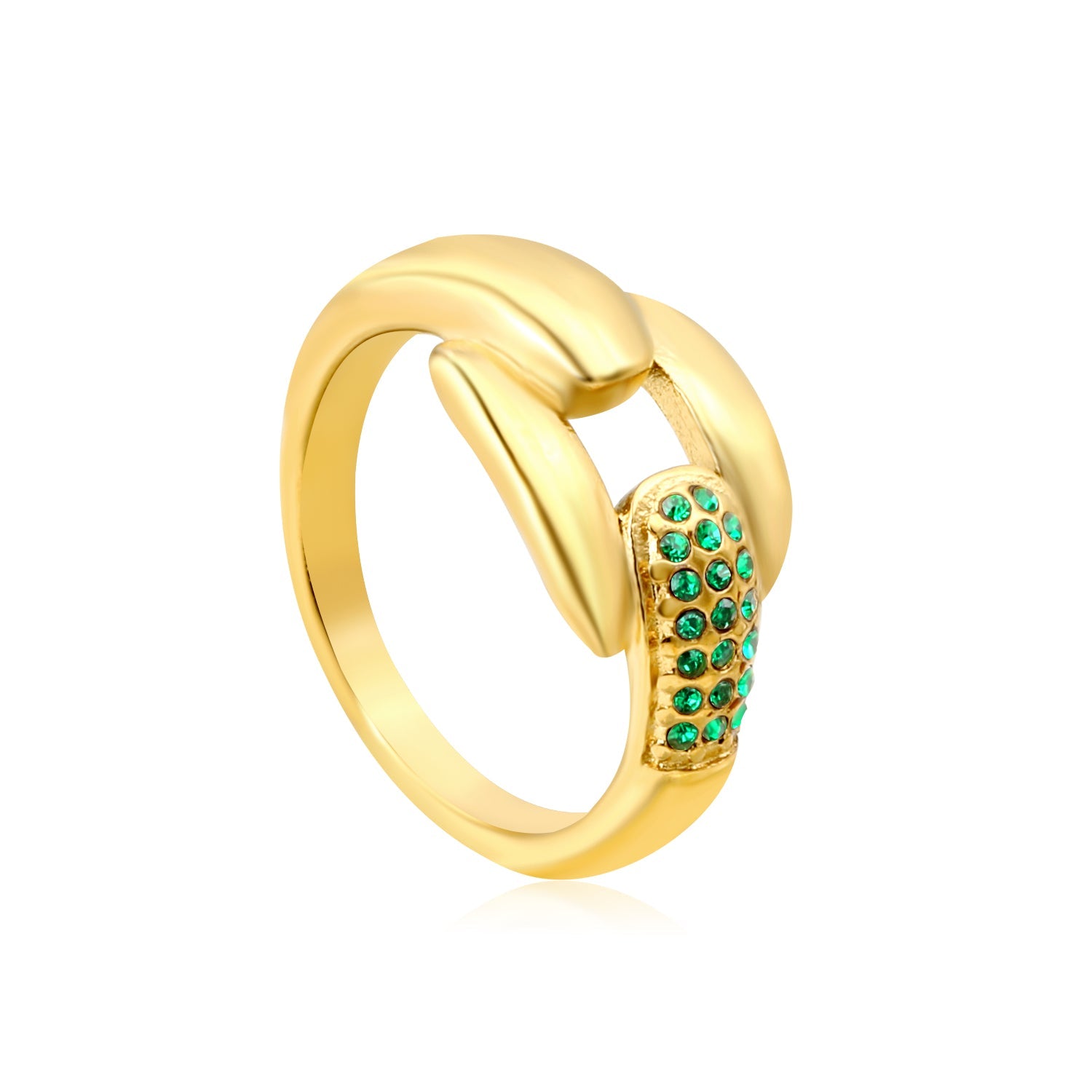Gold - Plated Twisted Knot Rings with Diamond, Blue - Green & Emerald Gemstones asonjewelry