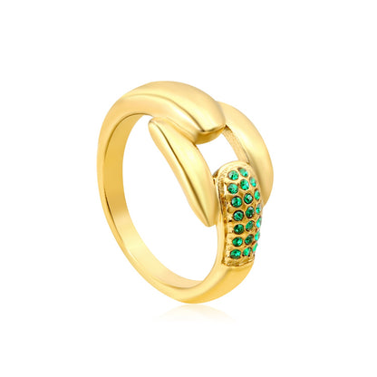 Gold - Plated Twisted Knot Rings with Diamond, Blue - Green & Emerald Gemstones asonjewelry