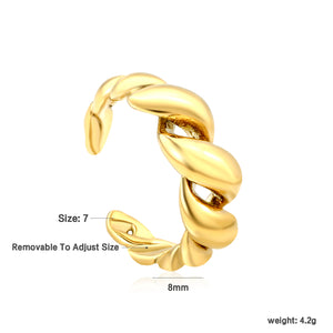 Gold Twisted - Braided Open Ring