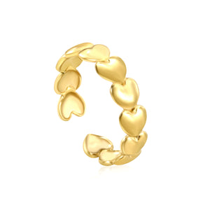 10.2mm Dramatic Golden Open Ring ¨C 10.2mm Ultra-Wide 3D Band, Bold Adjustable Design for Streetwear & Parties