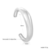 Width 14mm, inner diameter 60mm, irregular smooth C-shaped bracelet, steel color/gold color
