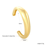 Width 14mm, inner diameter 60mm, irregular smooth C-shaped bracelet, steel color/gold color