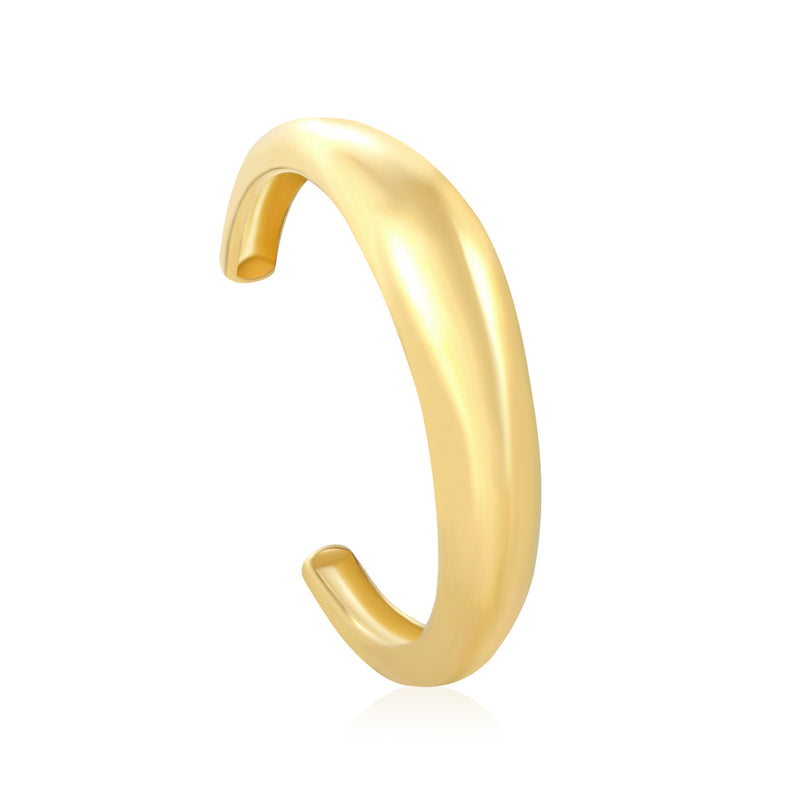 Width 14mm, inner diameter 60mm, irregular smooth C-shaped bracelet, steel color/gold color