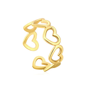 6.8mm Vintage Golden Adjustable Ring ¨C Matte Antique Finish, Wide Open Band, Retro-Inspired & Unique