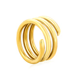 Gold - Plated Stainless Steel Four - Band Coiled Open Ring
